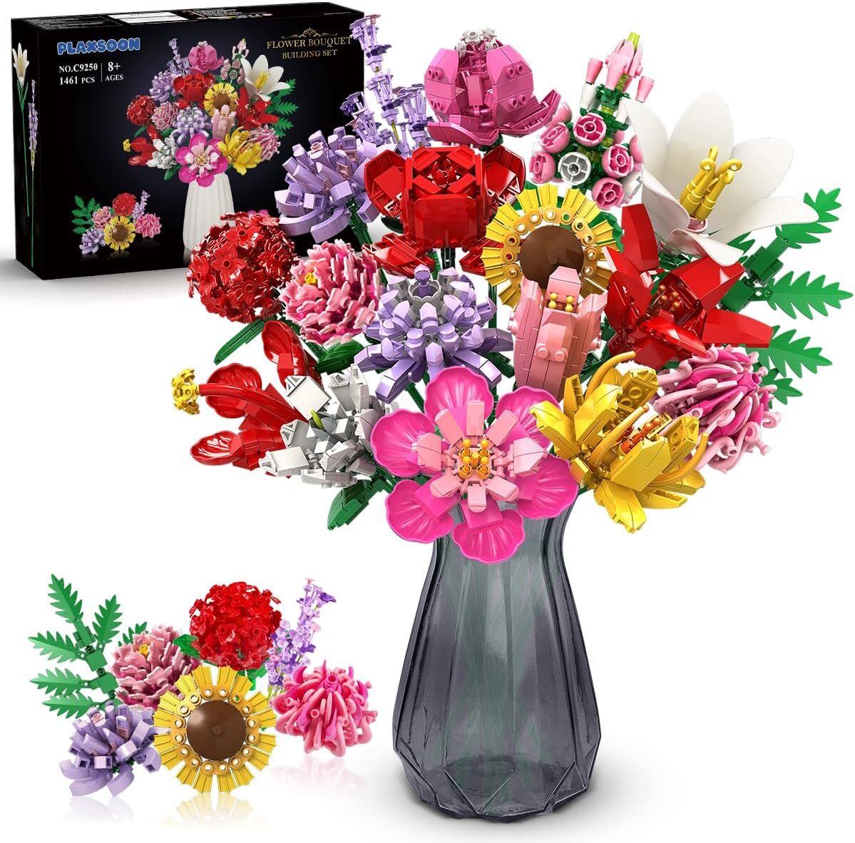 Flower Bouquet Building Set, 1488 PCS Botanical Collection