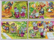 Ü Ei Superpuzzle Happy Hippo Hochzeit alle 4 Puzzle in Hülle + BPZ