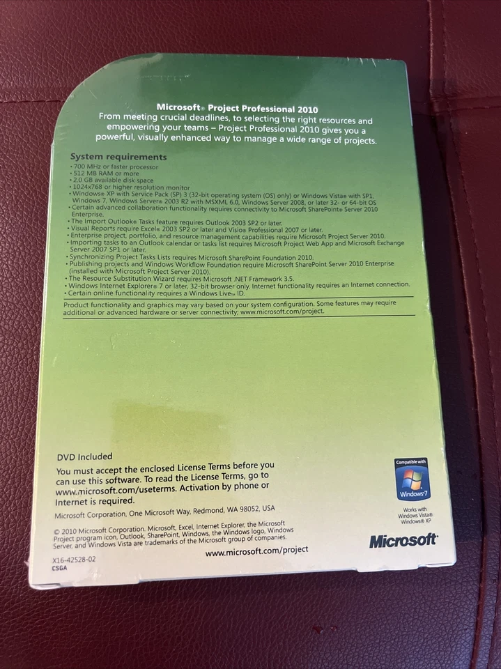 Microsoft Project Professional 2010,  NFR DVD New - Sealed Box - Image 2 of 3