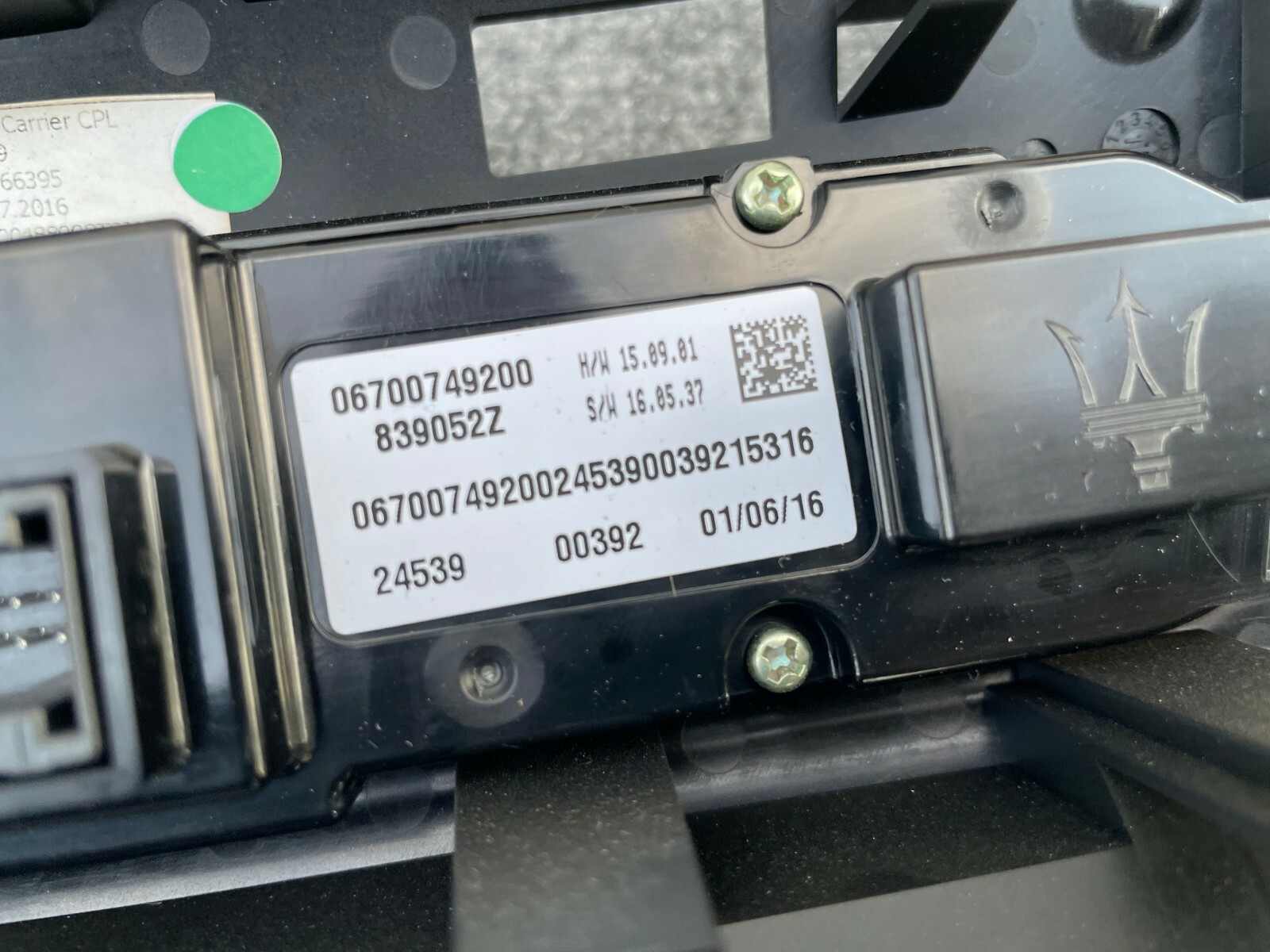 A/C CLIMATE CONTROL SWITCH ASSEMBLY M157 42K 17-19 MASERATI GHIBLI Q4 S