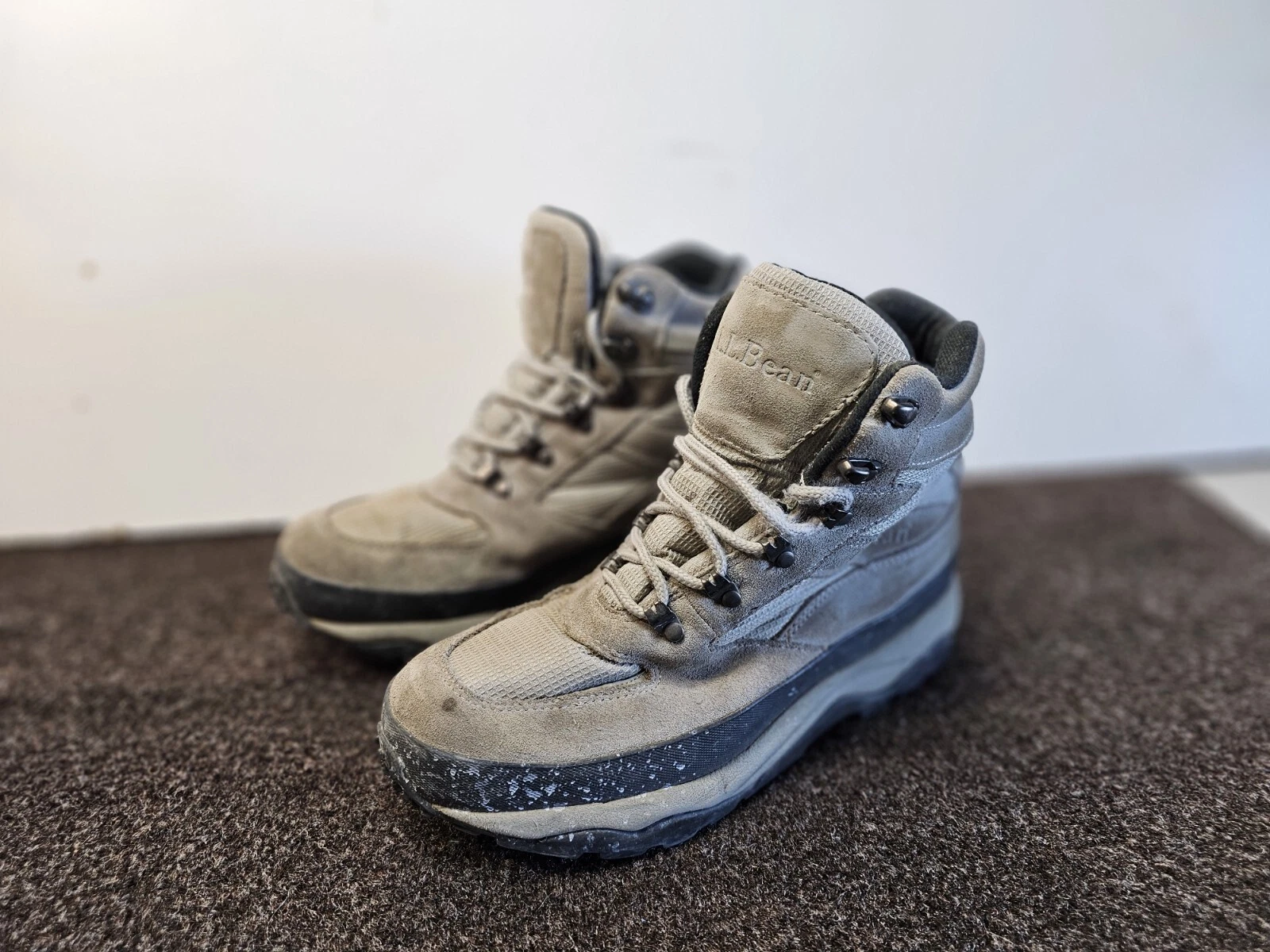 L.L. Bean Primaloft Grey Nylon Insulate Hiking Boots Men's Size 9