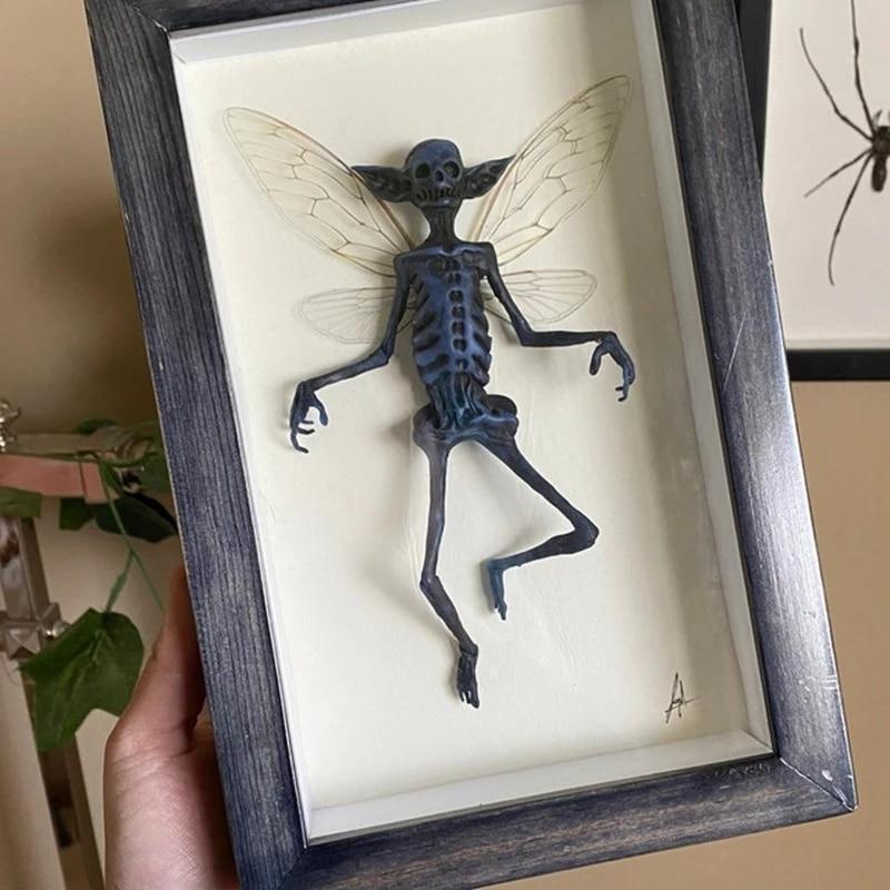 Gothic Home Decor Mummified Fairy Skeleton Witchy Poster Statue Paintin