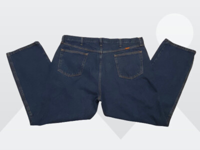 Rustler 87619PW Men's Med Dark Wash Blue Regular Fit Straight Leg