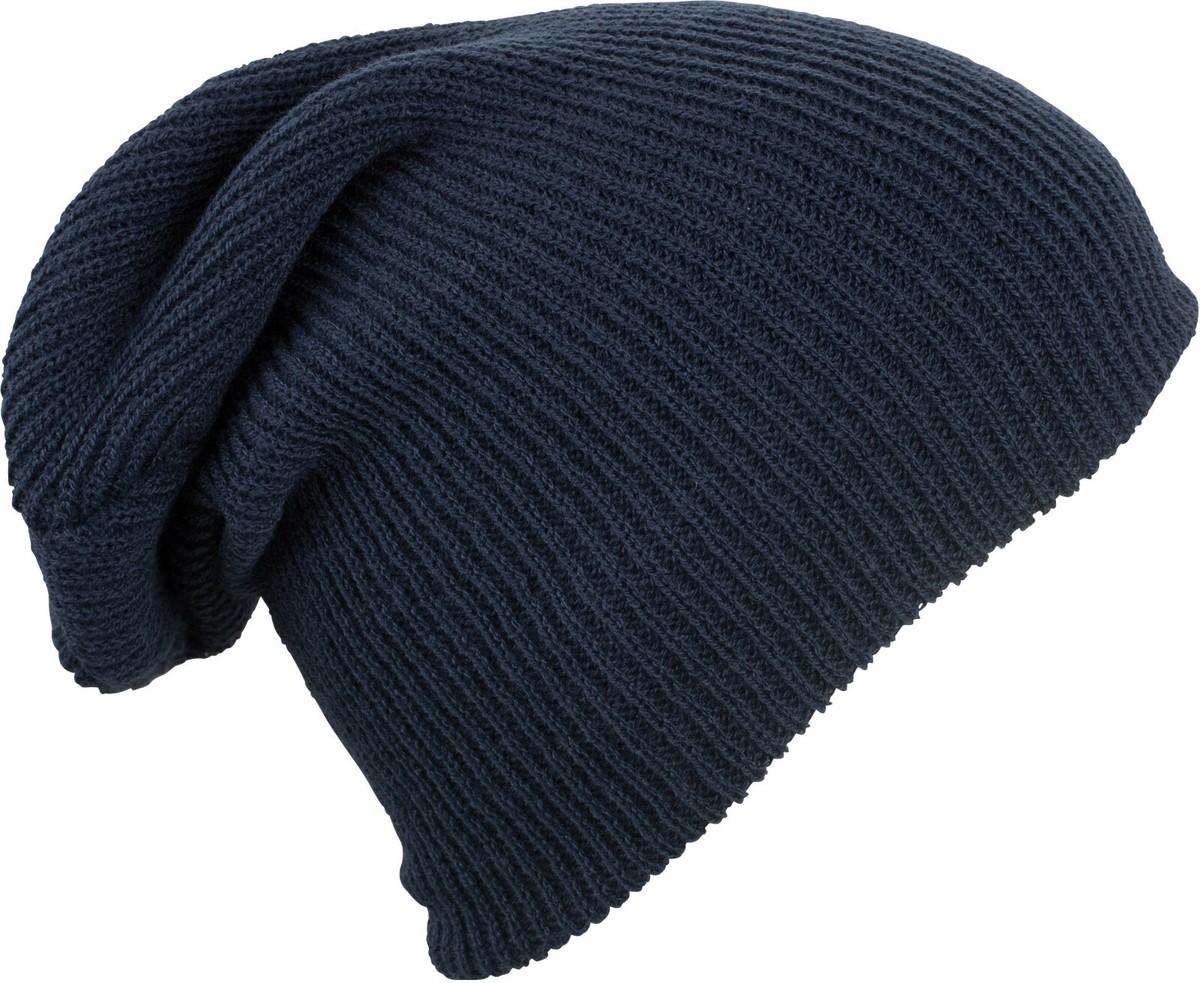 SLOUCH OVERSIZED BEANIE HAT SOFT ACRYLIC UNISEX MEN WOMEN IN NAVY BLUE