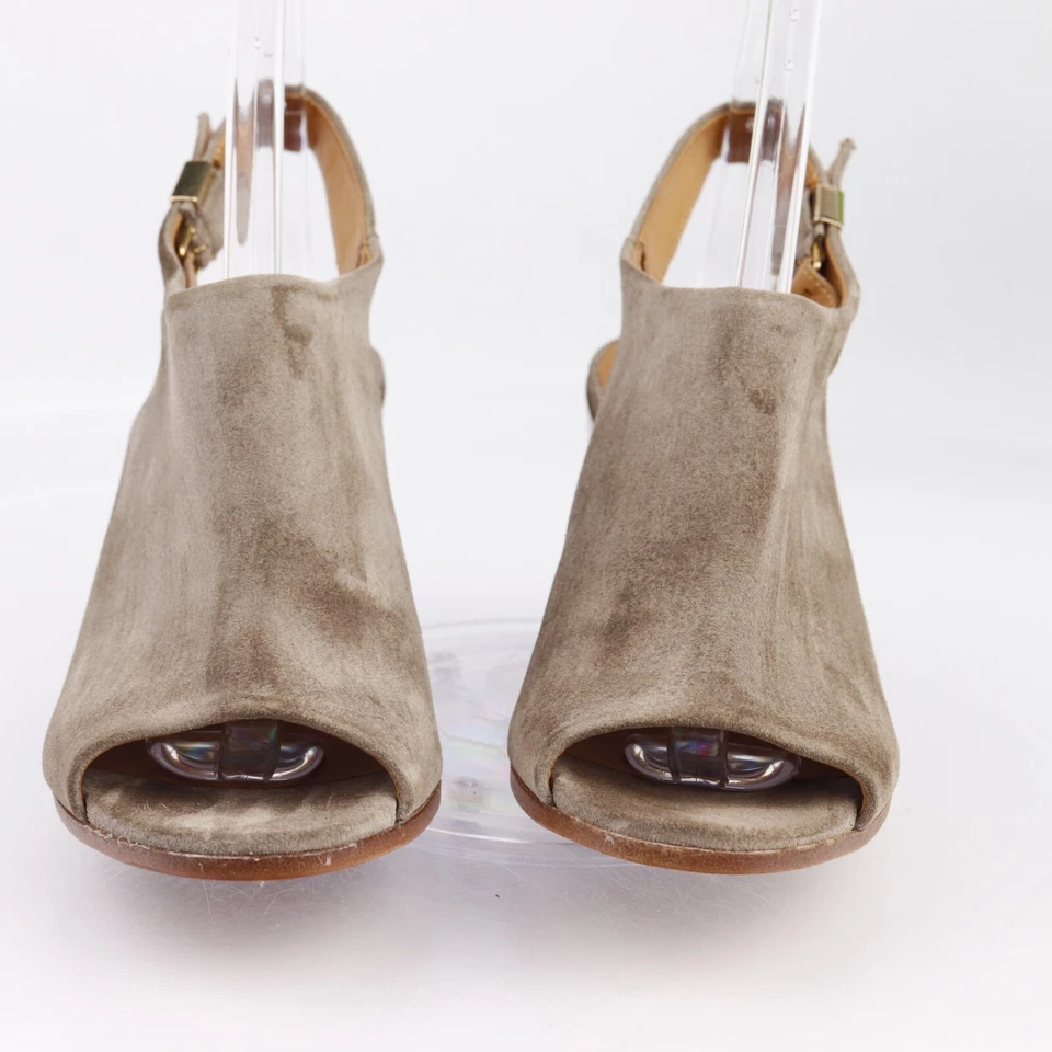 Botín Sandalia Alberto Fermani Mujer Ancona Talla 38.5 8.5 Taupe Gamuza Tacón Bloque Foto 2 de 4