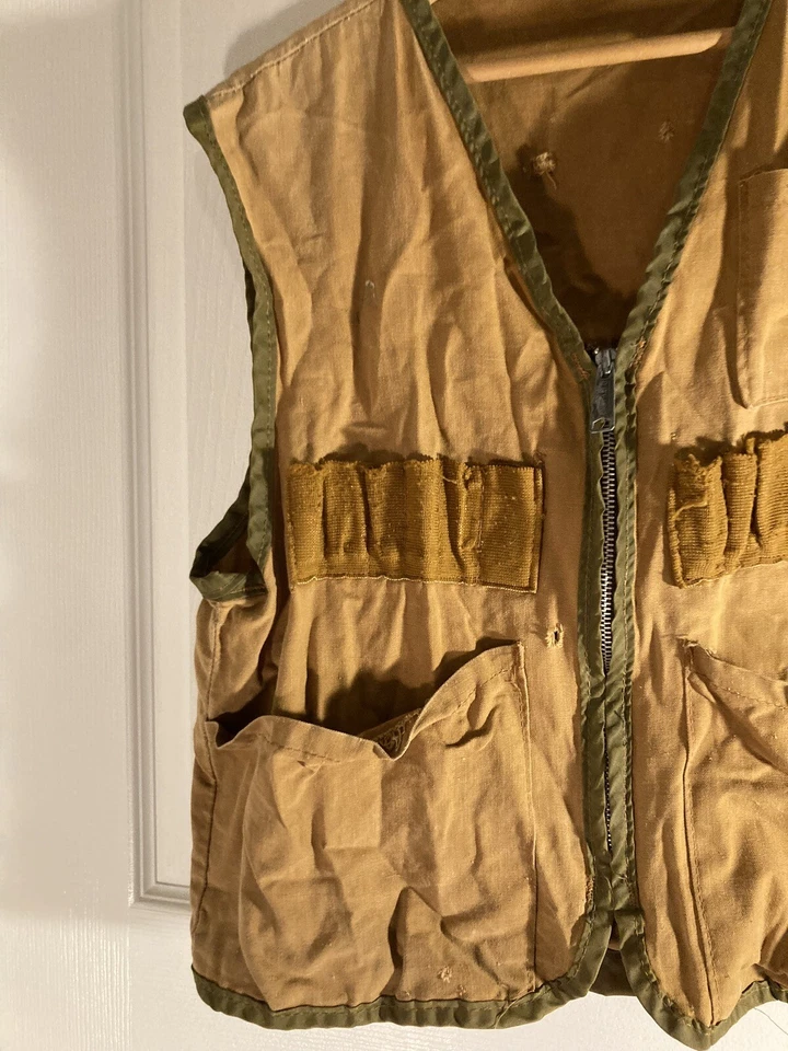 Vtg Saf-T-Bak Hunting Small Game Vest Canvas Game Pouch Men's M Vintage USA - Image 3 of 4