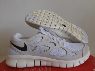 NIKE FREE RUN 2 WHITE-BLACK-LIGHT BONE WOMENS SZ 10-MENS SZ NIKE FREE RUN 2 WHITE-BLACK-LIGHT BONE WOMENS SZ 10-MENS SZ