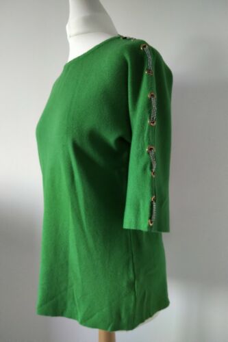 LAETITIA MEM Pullover Pullover Pulver Diamant verziert grün Medium BRANDNEU  - Bild 1 von 12