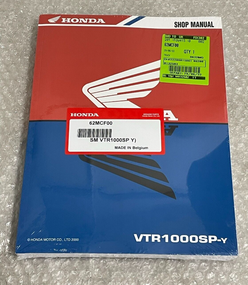 Genuine Honda VTR1000SP SP-Y SP-1 SP-2 RC51 English Workshop