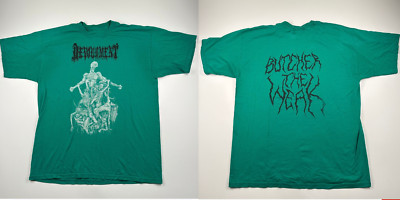 Vintage 2000s Devourment Short Sleeve Green All Size T-Shirt  AM515