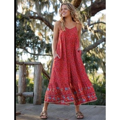 Natural life floral v neck  romper jumpsuit in the size large