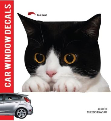 LEMONSODA Car Window Decal - 3D - (Tuxedo Cat Paws Up)