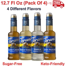 Sugar Free Torani Syrup, Coffeehouse Variety Pack, Vanilla, 12.7 Oz (Pack of 4)