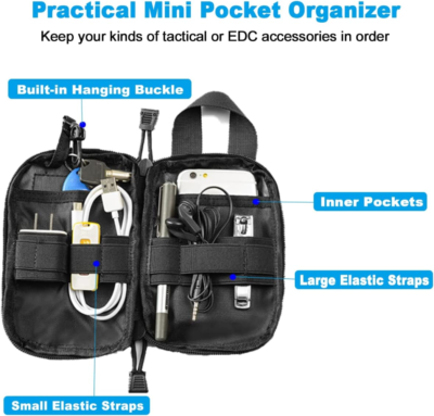 2-Pack Tactical MOLLE Pouches - Compact Utility Bags For Hiking & Outdoor Gear