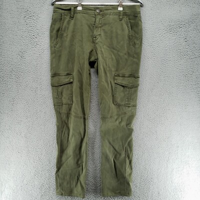 Fidelity Denim Green Cargo Jeans Womens 30x28 Panther Full Denim Deep Sage Wash