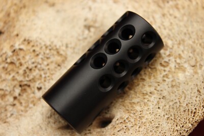 KIDD .22 Muzzle Brake .875 diameter 1/2'' x 28 threading - Lightweight Black