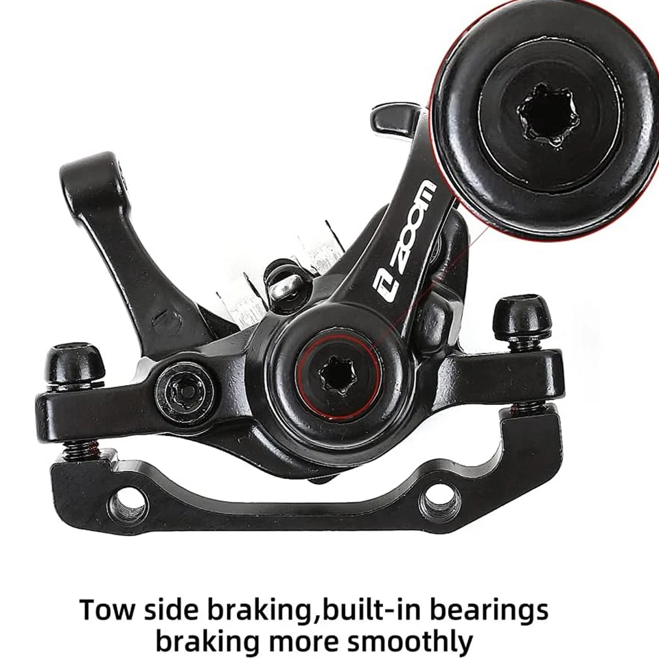 Pinza de freno de disco mecánica de doble pistón ZOOM DB-680 MTB BMX bicicleta delantera/trasera Foto 3 de 4