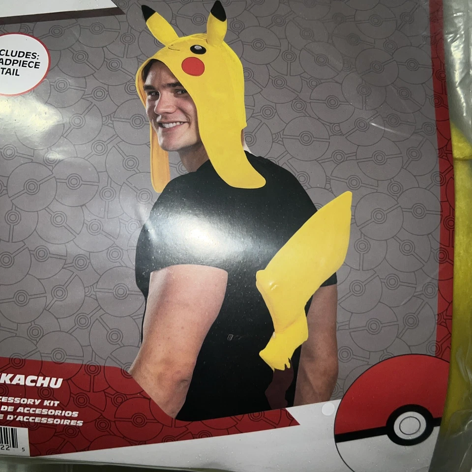 Kit de accesorios de disfraz de Pokémon Pikachu adulto tocado y cola NUEVO Comicon Gofest Foto 2 de 4