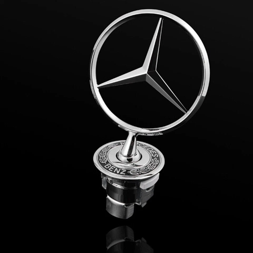 Chrome Badge Front Hood Ornament 3D Star Emblem Mounted  For Mercedes~Benz S AMG Foto 3 de 4