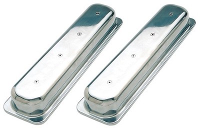 Trans-Dapt Performance 6036 Polished Aluminum Valve Covers; SHORT; 1987 & up SB