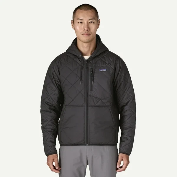 Patagonia Men's Diamond Quilted Bomber Hoody, Black Free Ship US Stock image 3