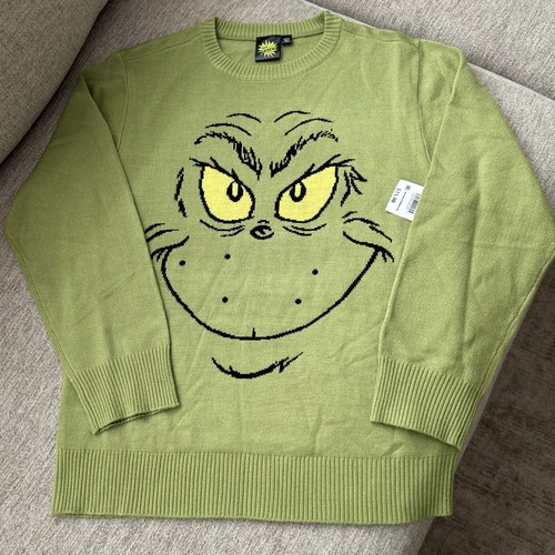 The Grinch Dr Seuss Christmas Holiday Sweater Green Youth L