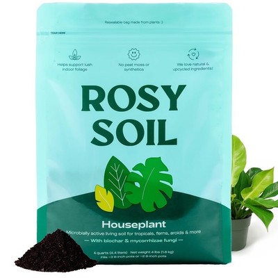 Rosy Soil Indoor Potting for House Plants - Organic 4 Quarts, Houseplant 