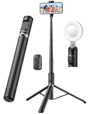 72" Cell Phone Selfie Stick Tripod, Aluminum Selfie Stick All-in-1 with Integ...