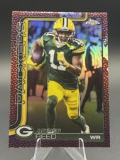 Jayden Reed 2025 Topps Chrome #107 Football Leather Refractor SP 