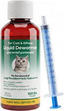 Liquid Dewormer for Cats Kittens, Pyrantel Pamoate Oral Suspension, Removes Ro