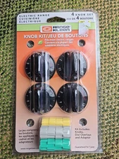 New Range Kleen 4- Knob Kit for Electric Ranges Black #8114 w/ adapters