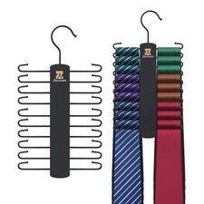 ZEDODIER 2 Pack Tie Hanger, Organizer for Closet, Holds 40 2 Pack, Black