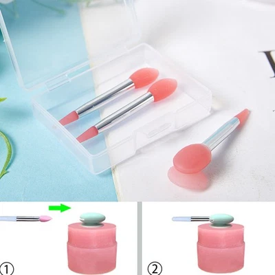 3PCS Silicone Lip Balms Lip Mask Brush with Sucker Dust Cover Makeup Brush$6