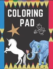 Coloring Pad: COLORING ANIMALS & WORDS FOR KIDS 50 PAGES, 8.5"x11" by Jml Daniel