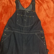 Vintage Sears ROEBUCKS Denim Bib Overalls 44 x 32 USA Union Made VGC