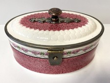 Vintage Art Nouveau Pot à Biscuit en Faïence Fabrication Allemande Début 1900