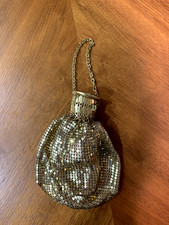 VINTAGE WHITING DAVIS GOLD METAL MESH GATE TOP PURSE BEGGAR'S BAG