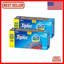 132 Gallon Food Storage Bags with Stand-Up Design - Resealable & Microwave Safe