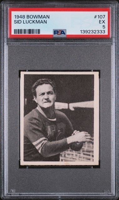 (A3) 1948 Bowman #107 Sid Luckman Bears RC HOF PSA 5 - EX