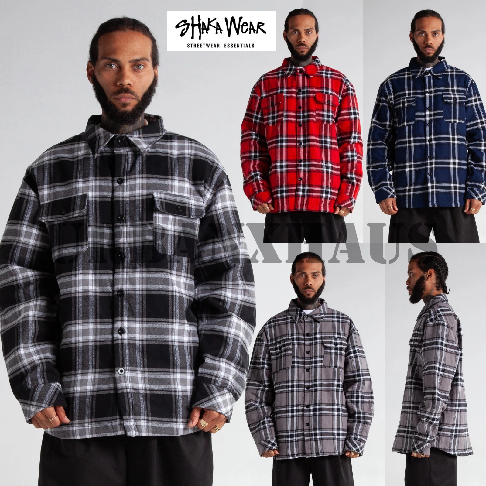SHAKA WEAR FLANNEL PLAID SHIRT JACKET S-5XL
Opens in a new window or tab