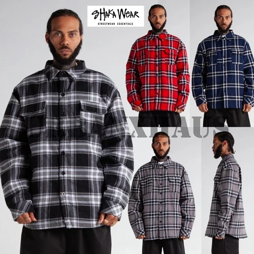 SHAKA WEAR FLANNEL PLAID SHIRT JACKET S-5XL - product listing photo