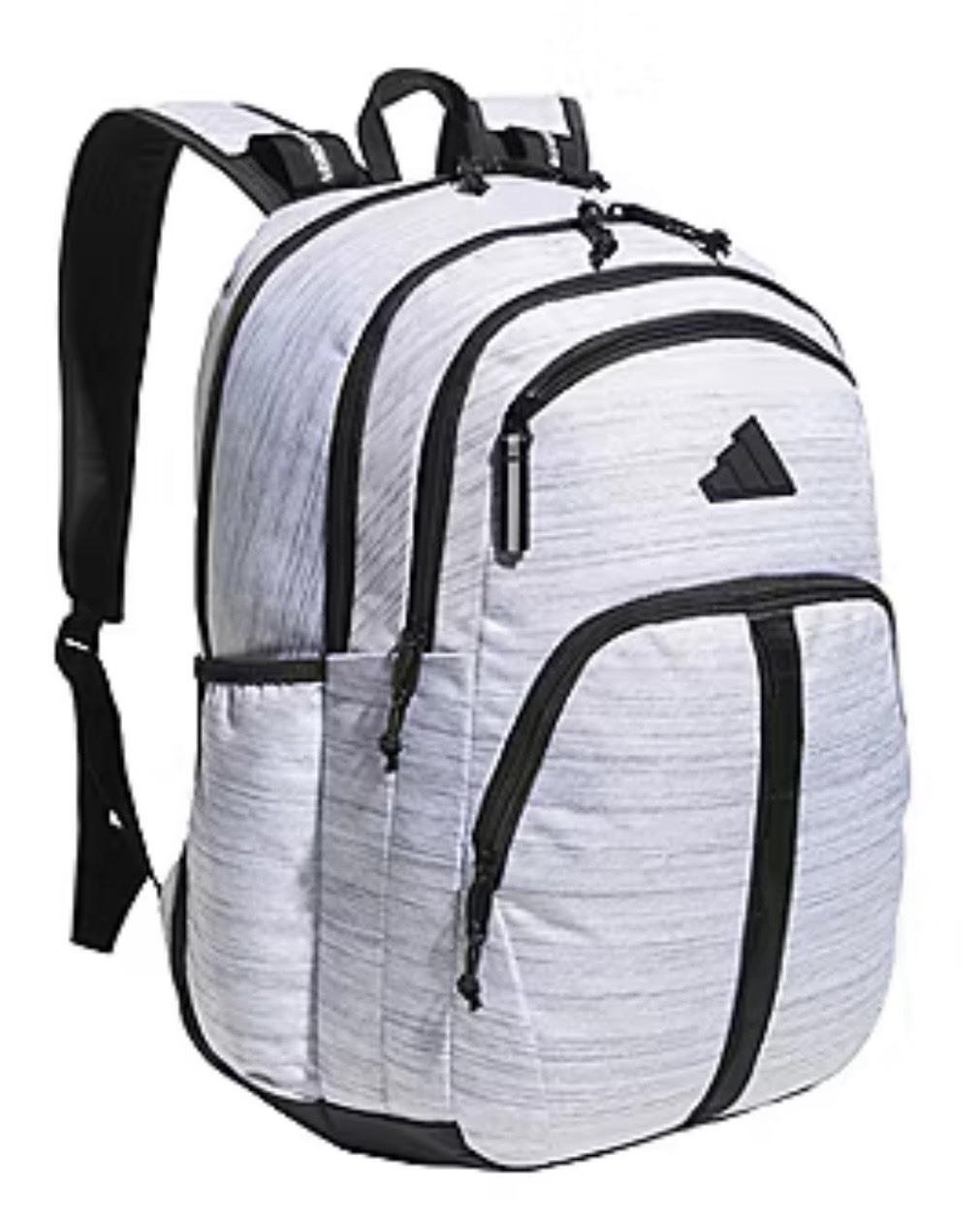Adidas Prime 7 Backpack White Black fits 17" Laptop Zippered Holds 32 oz Bottles