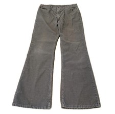 VINTAGE Levis 646 Pants Mens 36x32 Gray Corduroy Flare Boot Cut Bell Bottom 70s