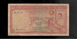 Belgian Congo 1957 50 Francs P 32 aFine!