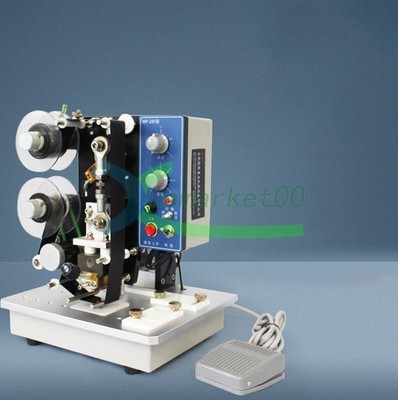 Semi-Auto Ribbon Printer Adjustable Machine Hot Stamp Coder Foot Switch HP241B *