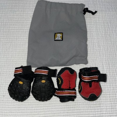 Ruffwear Dog Boots Vibram Soles Red Black Set of 4 X-Small