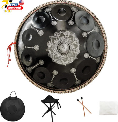 22 Inches 10 Notes D Minor 432HZ Adult'S Steel Handpan Drum Instrument,Black