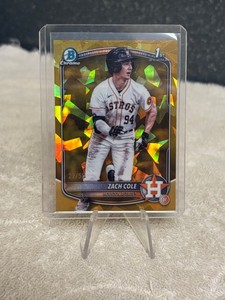 2025 Bowman Chrome Sapphire Zach Cole 1st Gold Refractor /50 Astros
