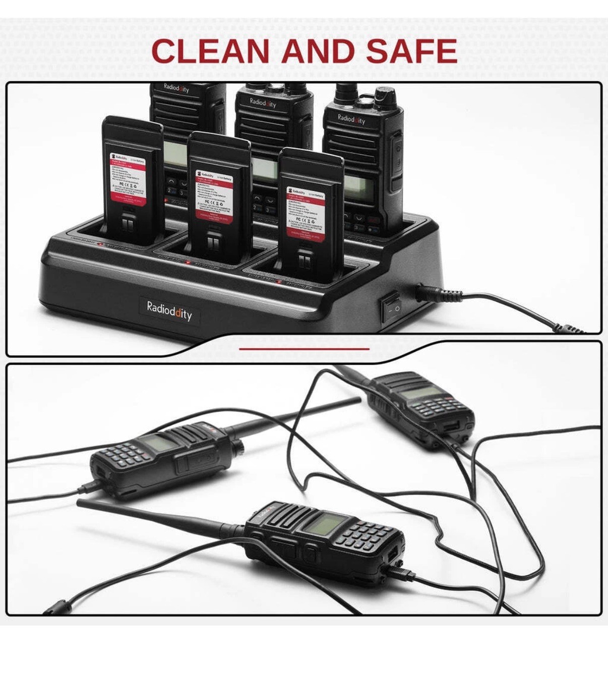 Radioddity  Handheld Radio Six-Way Multi-Unit Charging Station for GM-30