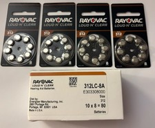 14 PACK RAYOVAC LOUD N CLEAR SIZE 312 HEARING AID BATTERIES JULY 2027 -112 TOTAL